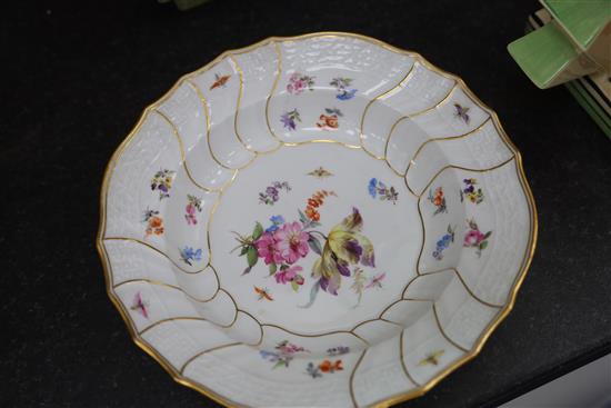 A Meissen Deutsche Blumen sixty-four piece part dinner service, early 20th century,